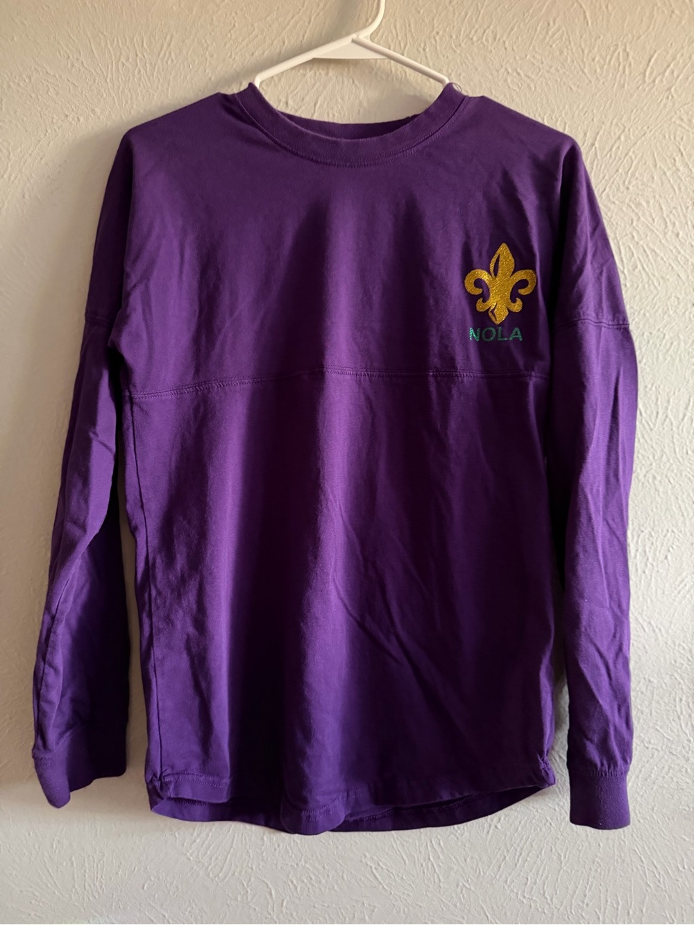 Purple NOLA Fleur-de-Lis Long Sleeve Top